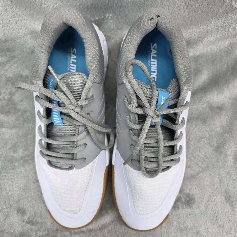 SALMING RECOIL ULTRA INDOOR / SQUASH SHOES (WHT/GRAY) Size 9